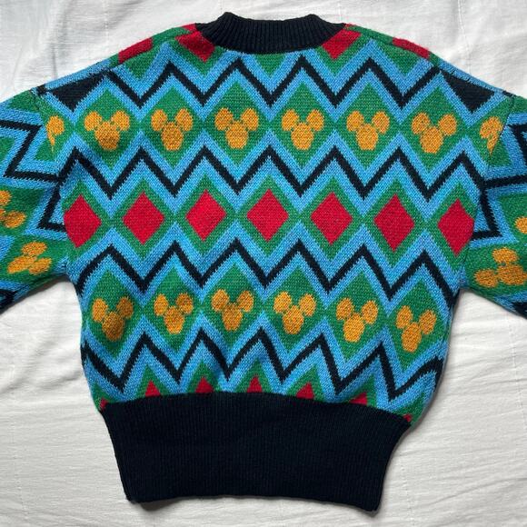 NWT Zara Disney Mickey Mouse Jacquard Knit Sweater Size Small Chunky Cozy Warm - Picture 3 of 6